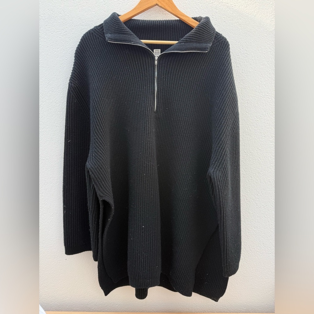 Toteme Black Half-Zip Sweater